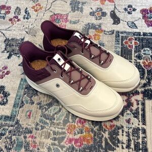 FootJoy Women's Sneakers in Cream and Burgundy